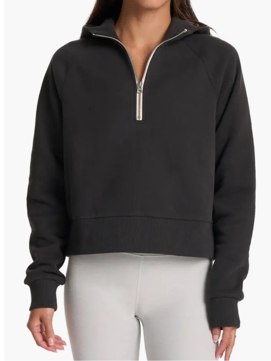 Vuori Tops - Vuori Restore Half Zip Hoodie Sweatshirt Washed Black Women’s Size Large